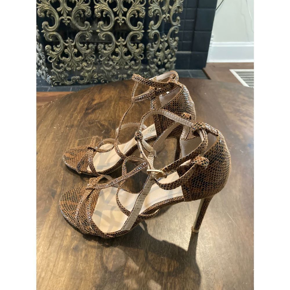 M068 snake print high heels sandals‎